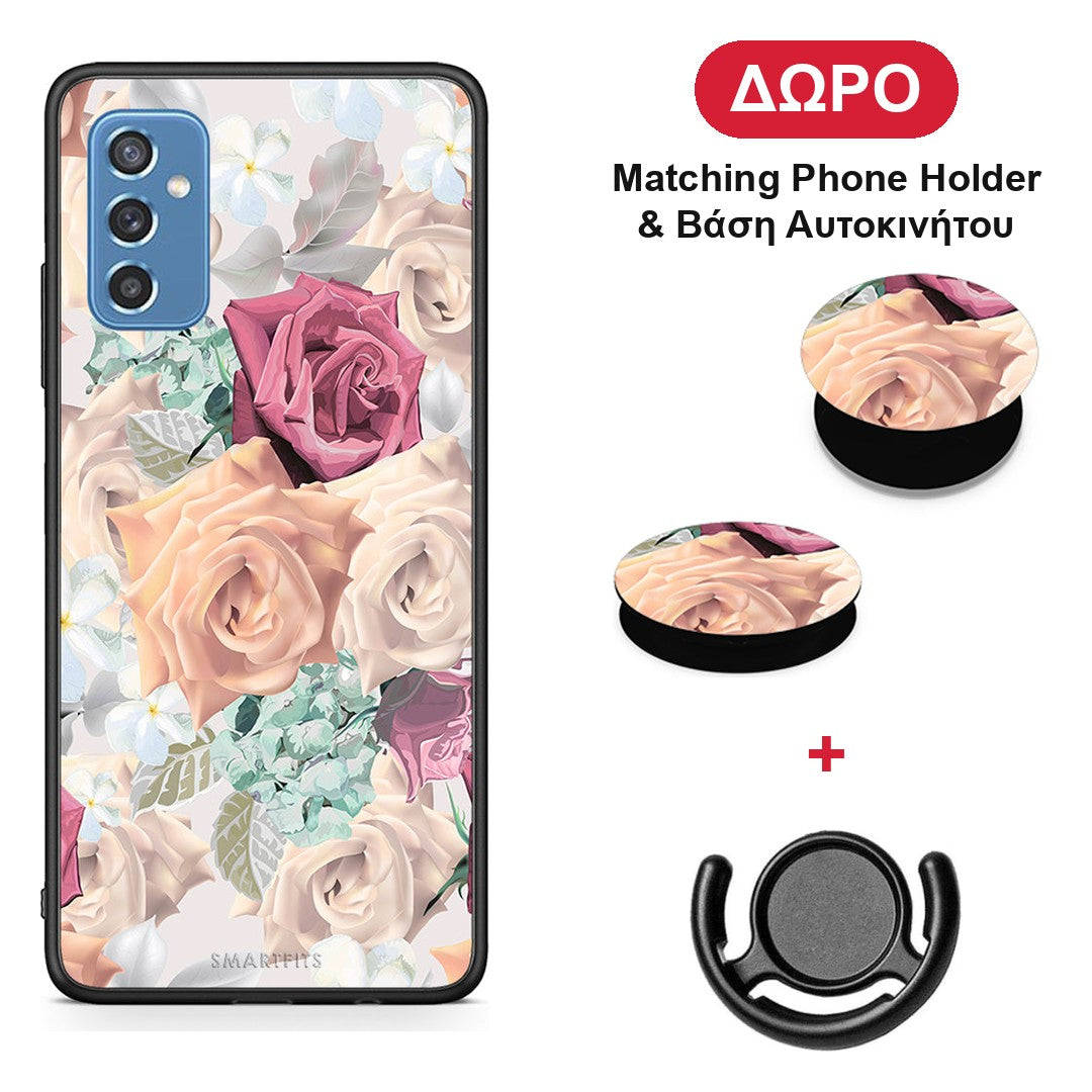 Floral Bouquet - Samsung Galaxy M52 5G θήκη + Δώρο Phone Holder & Βάση Αυτοκινήτου