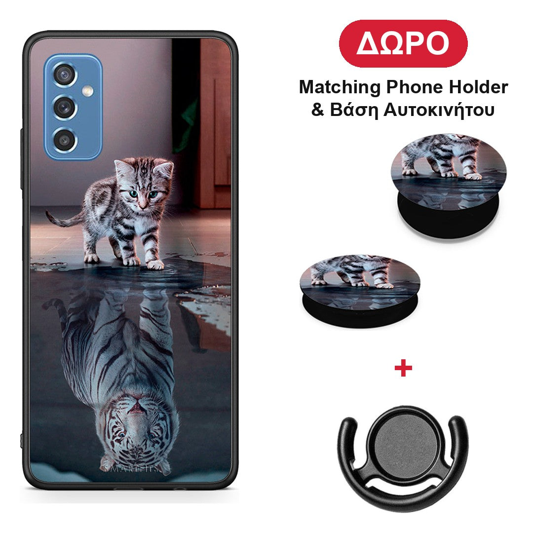 Cute Tiger - Samsung Galaxy M52 5G θήκη + Δώρο Phone Holder & Βάση Αυτοκινήτου