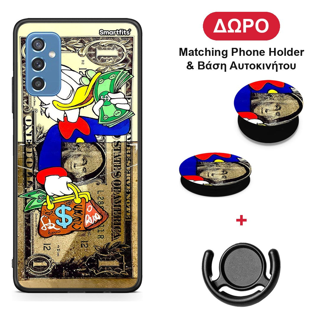 Duck Money - Samsung Galaxy M52 5G θήκη + Δώρο Phone Holder & Βάση Αυτοκινήτου