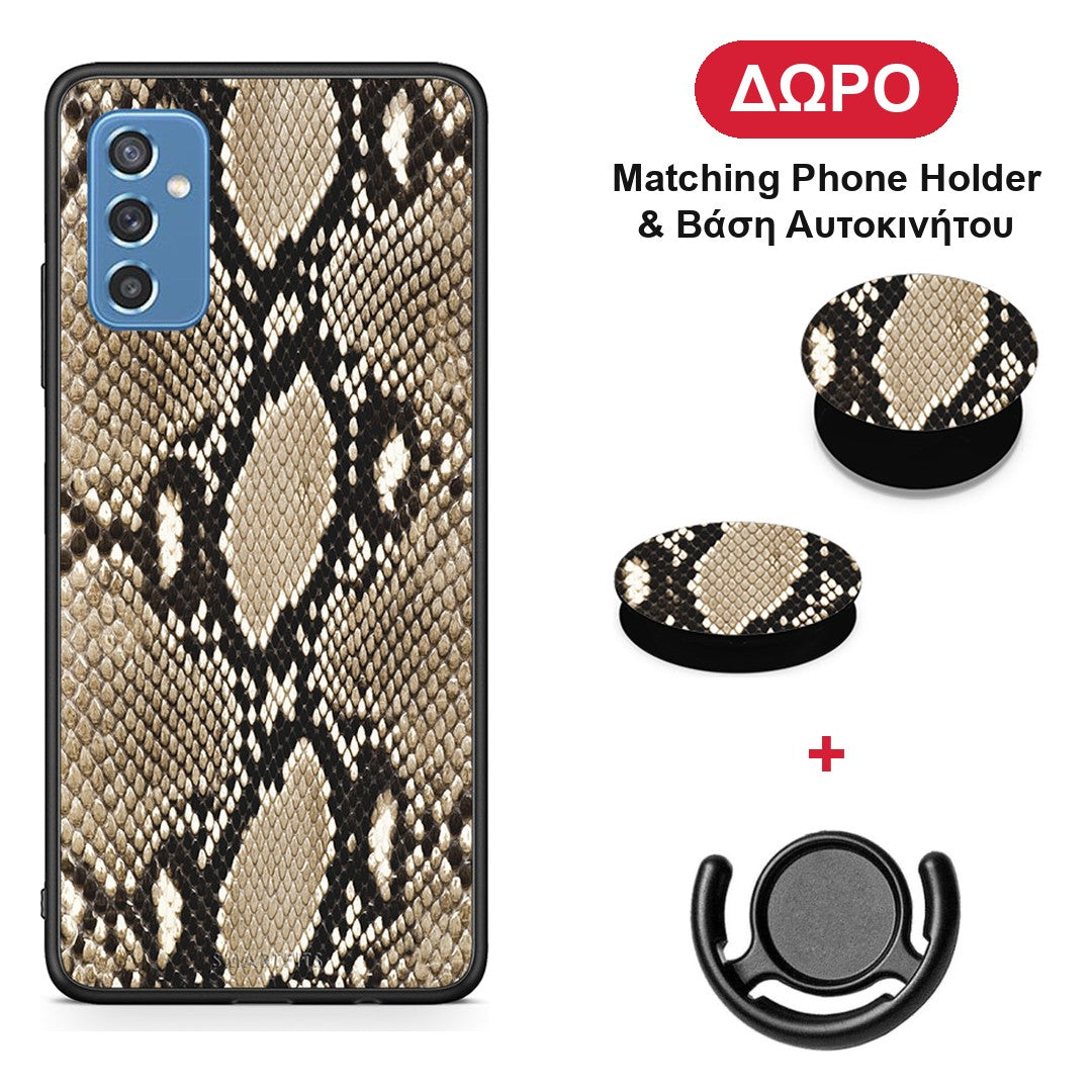 Animal Fashion Snake - Samsung Galaxy M52 5G θήκη + Δώρο Phone Holder & Βάση Αυτοκινήτου
