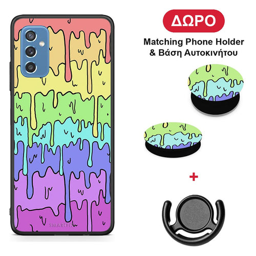 Melting Rainbow - Samsung Galaxy M52 5G θήκη + Δώρο Phone Holder & Βάση Αυτοκινήτου