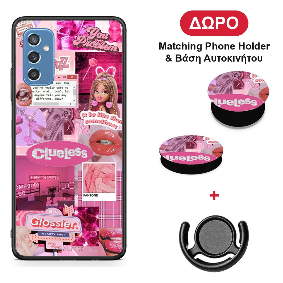 Pink Love - Samsung Galaxy M52 5G θήκη + Δώρο Phone Holder & Βάση Αυτοκινήτου
