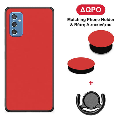 Poppy Red - Samsung Galaxy M52 5G θήκη + Δώρο Phone Holder & Βάση Αυτοκινήτου