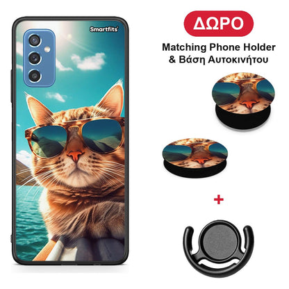 Summer Cat - Samsung Galaxy M52 5G θήκη + Δώρο Phone Holder & Βάση Αυτοκινήτου
