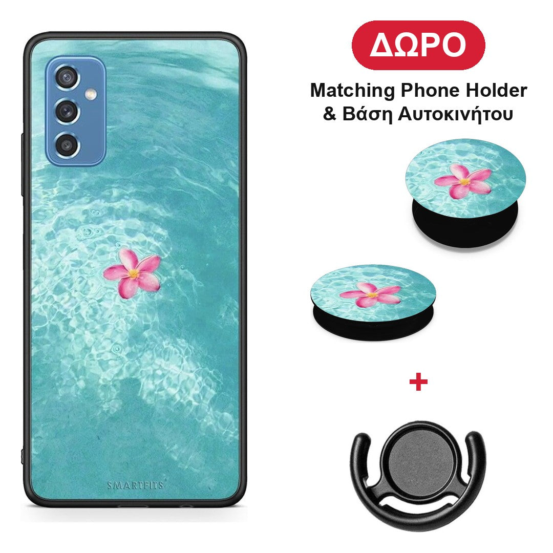 Water Flower - Samsung Galaxy M52 5G θήκη + Δώρο Phone Holder & Βάση Αυτοκινήτου