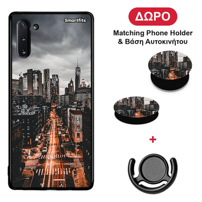 City Lights - Samsung Galaxy Note 10 θήκη + Δώρο Phone Holder & Βάση Αυτοκινήτου