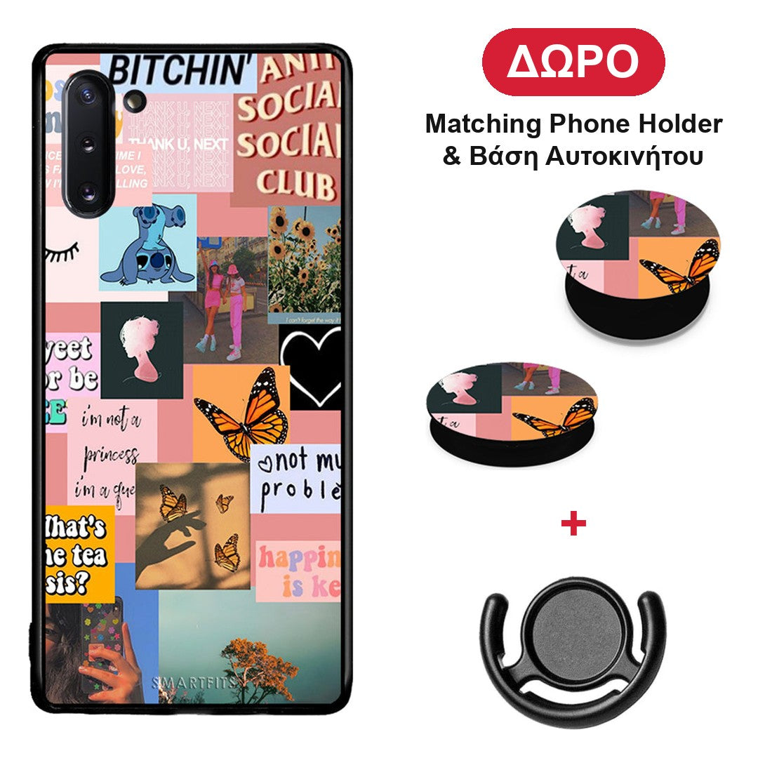 Collage Bitchin - Samsung Galaxy Note 10 θήκη + Δώρο Phone Holder & Βάση Αυτοκινήτου