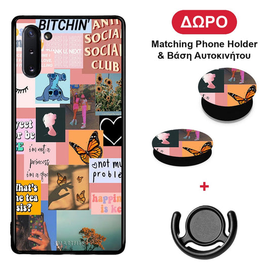 Collage Bitchin - Samsung Galaxy Note 10 θήκη + Δώρο Phone Holder & Βάση Αυτοκινήτου