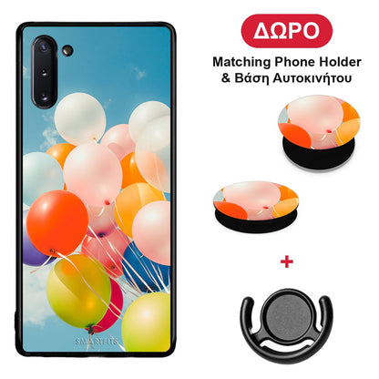 Colorful Balloons - Samsung Galaxy Note 10 θήκη + Δώρο Phone Holder & Βάση Αυτοκινήτου