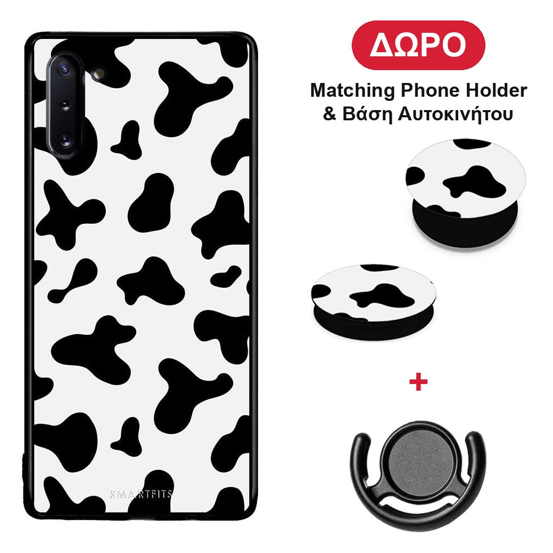 Cow Print - Samsung Galaxy Note 10 θήκη + Δώρο Phone Holder & Βάση Αυτοκινήτου