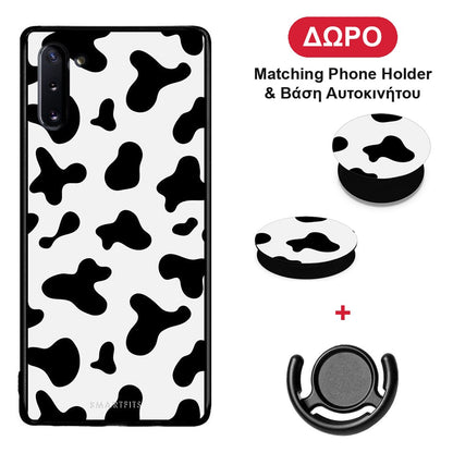 Cow Print - Samsung Galaxy Note 10 θήκη + Δώρο Phone Holder & Βάση Αυτοκινήτου