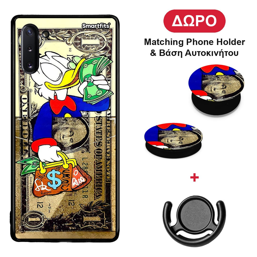 Duck Money - Samsung Galaxy Note 10 θήκη + Δώρο Phone Holder & Βάση Αυτοκινήτου
