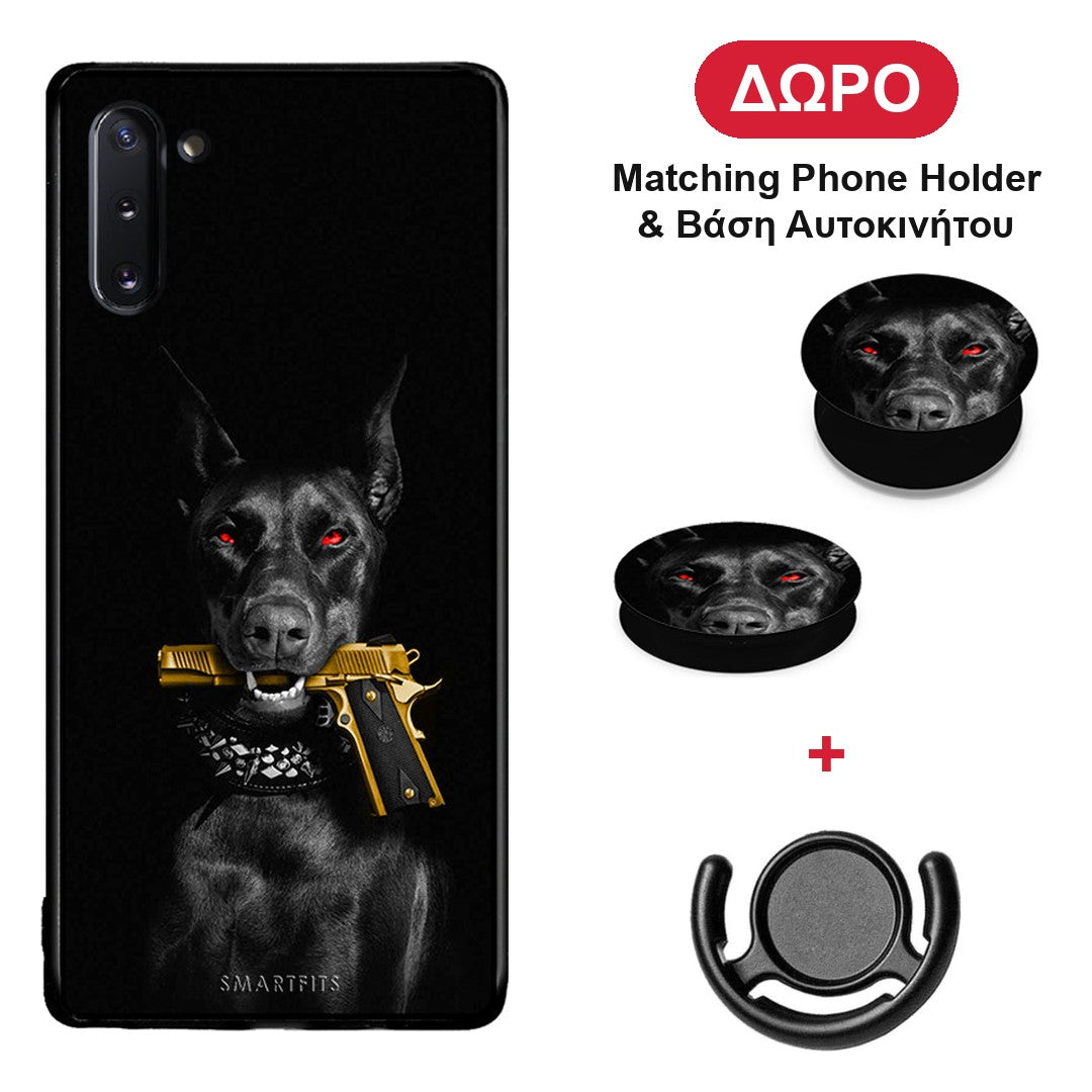 Golden Gun - Samsung Galaxy Note 10 θήκη + Δώρο Phone Holder & Βάση Αυτοκινήτου