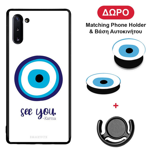 Karma Says - Samsung Galaxy Note 10 θήκη + Δώρο Phone Holder & Βάση Αυτοκινήτου