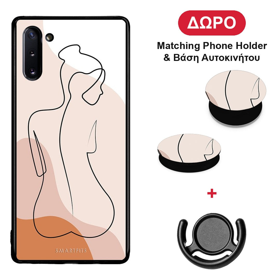 LineArt Woman - Samsung Galaxy Note 10 θήκη + Δώρο Phone Holder & Βάση Αυτοκινήτου