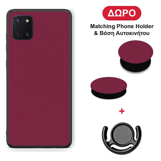 Burgundy - Samsung Galaxy Note 10 Lite θήκη + Δώρο Phone Holder & Βάση Αυτοκινήτου