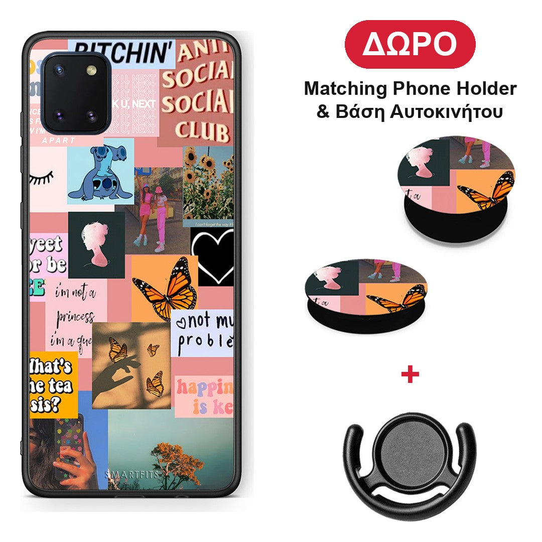 Collage Bitchin - Samsung Galaxy Note 10 Lite θήκη + Δώρο Phone Holder & Βάση Αυτοκινήτου