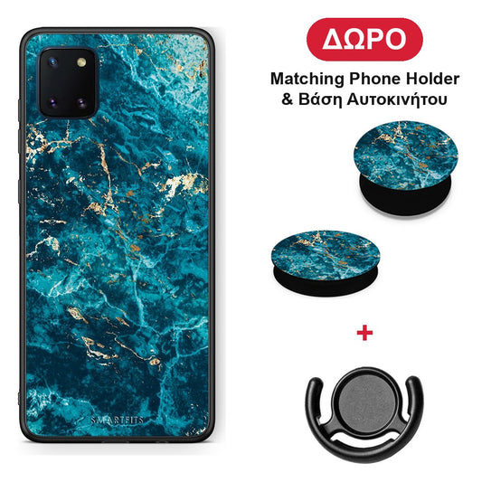 Marble Blue - Samsung Galaxy Note 10 Lite θήκη + Δώρο Phone Holder & Βάση Αυτοκινήτου