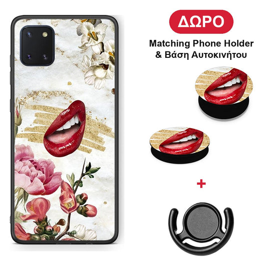 Red Lips - Samsung Galaxy Note 10 Lite θήκη + Δώρο Phone Holder & Βάση Αυτοκινήτου