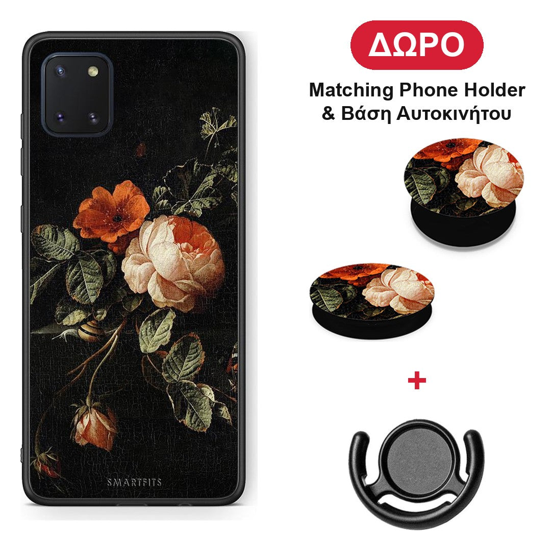 Vintage Roses - Samsung Galaxy Note 10 Lite θήκη + Δώρο Phone Holder & Βάση Αυτοκινήτου