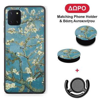 White Blossoms - Samsung Galaxy Note 10 Lite θήκη + Δώρο Phone Holder & Βάση Αυτοκινήτου