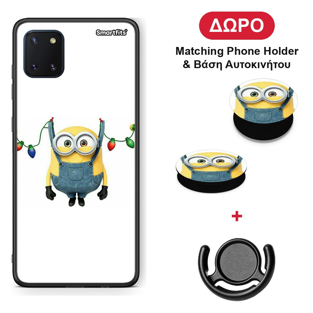 Xmas Minion Lights - Samsung Galaxy Note 10 Lite θήκη + Δώρο Phone Holder & Βάση Αυτοκινήτου