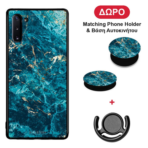 Marble Blue - Samsung Galaxy Note 10 θήκη + Δώρο Phone Holder & Βάση Αυτοκινήτου