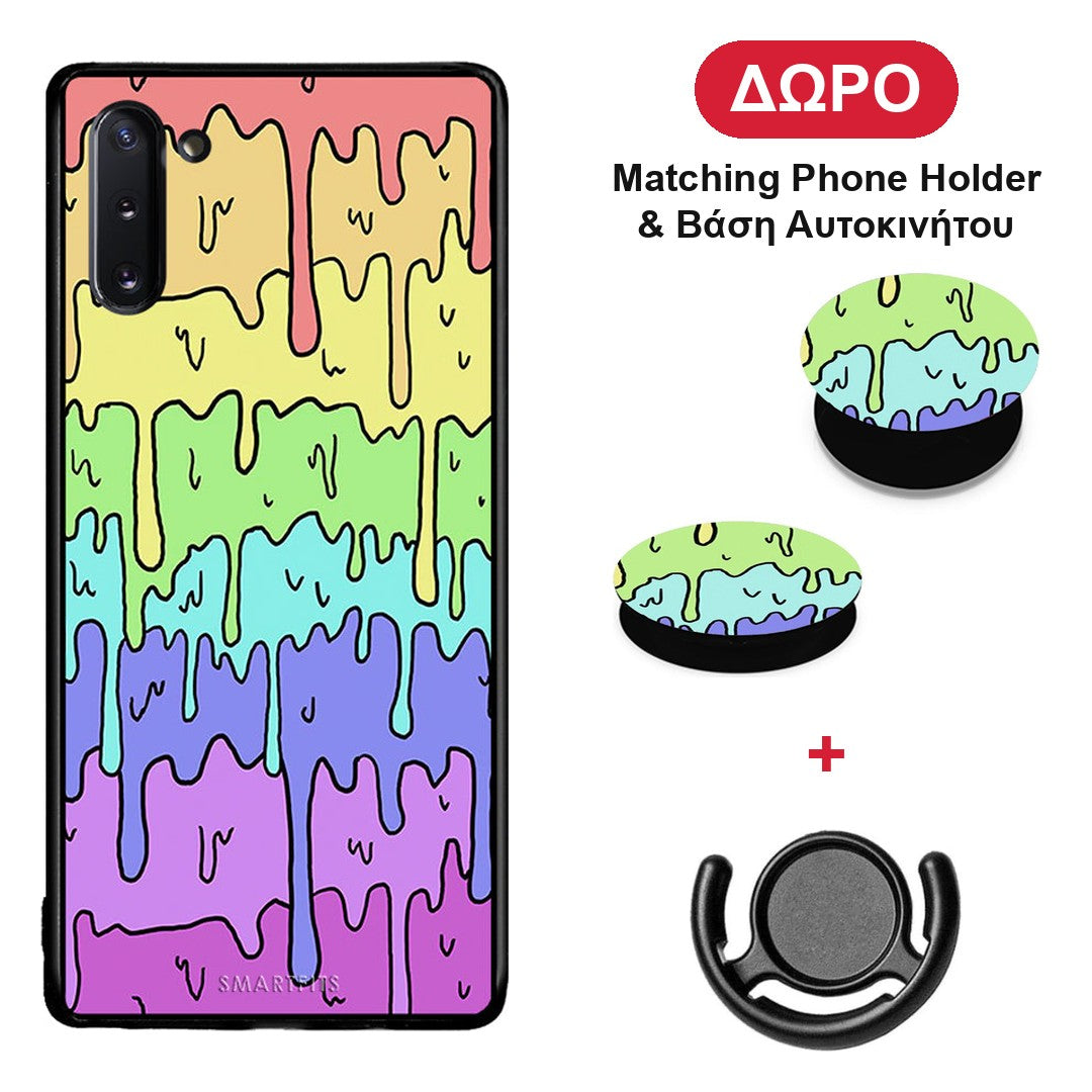 Melting Rainbow - Samsung Galaxy Note 10 θήκη + Δώρο Phone Holder & Βάση Αυτοκινήτου
