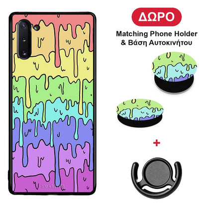 Melting Rainbow - Samsung Galaxy Note 10 θήκη + Δώρο Phone Holder & Βάση Αυτοκινήτου
