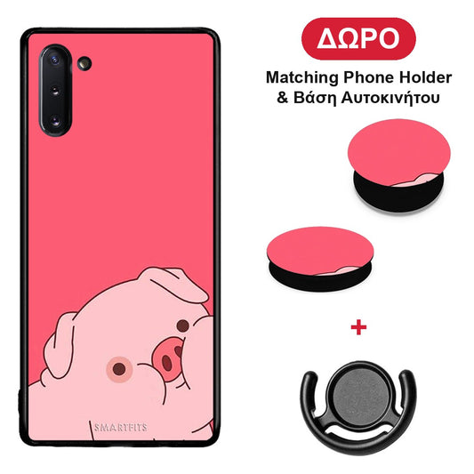 Pig Love 1 - Samsung Galaxy Note 10 θήκη + Δώρο Phone Holder & Βάση Αυτοκινήτου