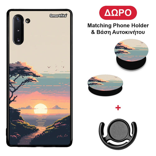 Pixel Sunset - Samsung Galaxy Note 10 θήκη + Δώρο Phone Holder & Βάση Αυτοκινήτου