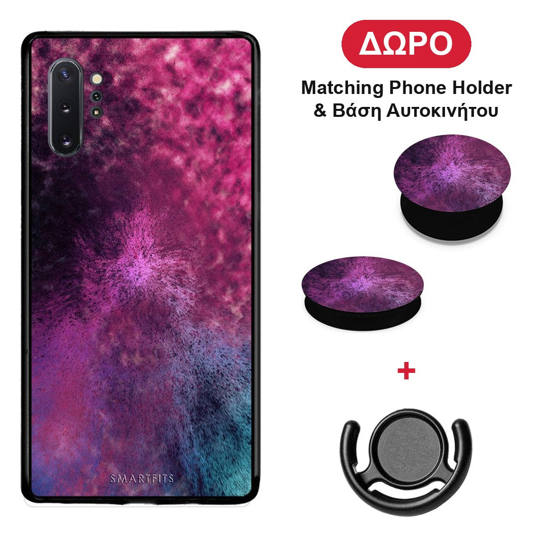 Galactic Aurora - Samsung Galaxy Note 10+ θήκη + Δώρο Phone Holder & Βάση Αυτοκινήτου