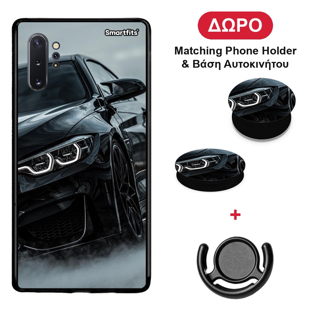 Black BMW - Samsung Galaxy Note 10+ θήκη + Δώρο Phone Holder & Βάση Αυτοκινήτου