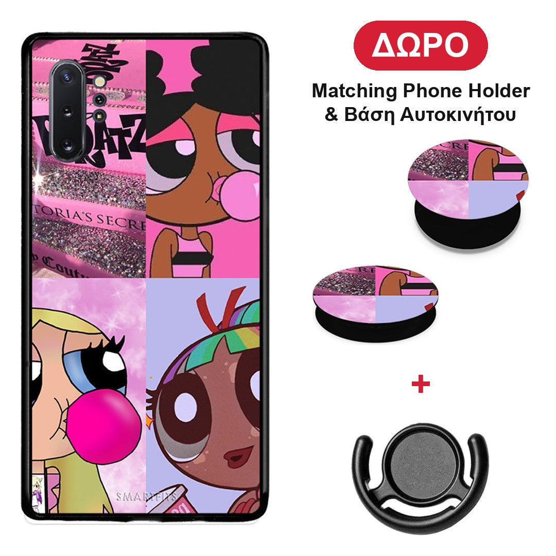 Bubble Girls - Samsung Galaxy Note 10+ θήκη + Δώρο Phone Holder & Βάση Αυτοκινήτου