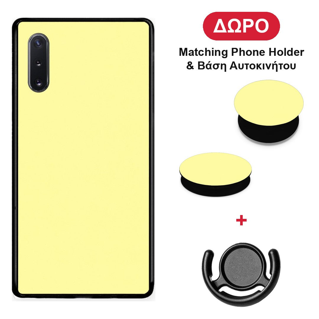 Butter Yellow - Samsung Galaxy Note 10+ θήκη + Δώρο Phone Holder & Βάση Αυτοκινήτου
