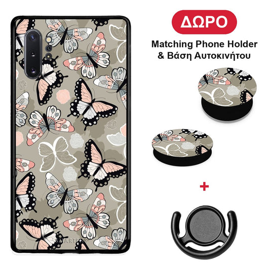 Boho Butterflies - Samsung Galaxy Note 10+ θήκη + Δώρο Phone Holder & Βάση Αυτοκινήτου