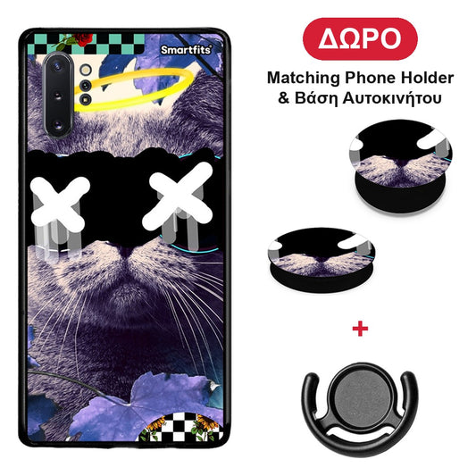 Cat Collage - Samsung Galaxy Note 10+ θήκη + Δώρο Phone Holder & Βάση Αυτοκινήτου