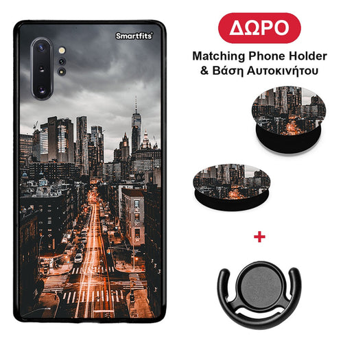 City Lights - Samsung Galaxy Note 10+ θήκη + Δώρο Phone Holder & Βάση Αυτοκινήτου
