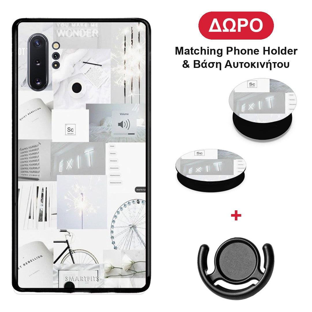 Collage Make Me Wonder - Samsung Galaxy Note 10+ θήκη + Δώρο Phone Holder & Βάση Αυτοκινήτου