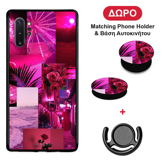 Collage Red Roses - Samsung Galaxy Note 10+ θήκη + Δώρο Phone Holder & Βάση Αυτοκινήτου