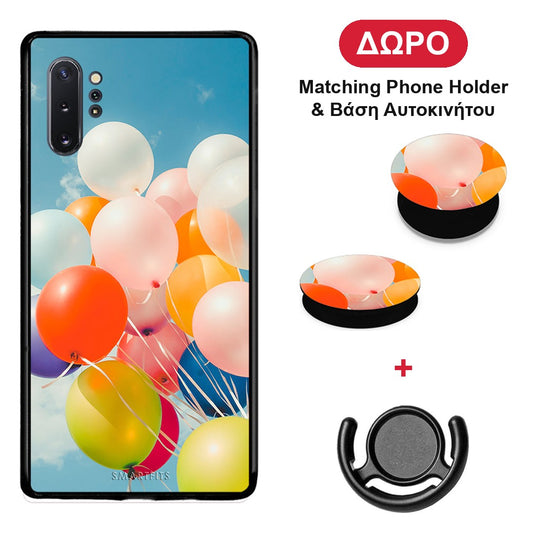 Colorful Balloons - Samsung Galaxy Note 10+ θήκη + Δώρο Phone Holder & Βάση Αυτοκινήτου