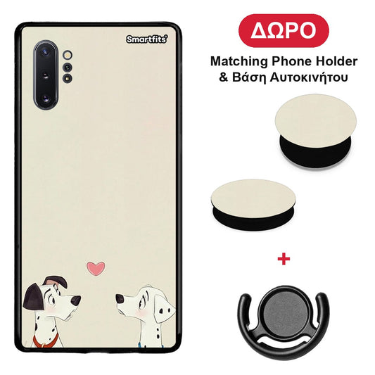 Dalmatians Love - Samsung Galaxy Note 10+ θήκη + Δώρο Phone Holder & Βάση Αυτοκινήτου