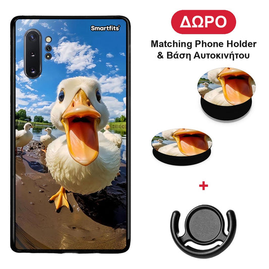 Duck Face - Samsung Galaxy Note 10+ θήκη + Δώρο Phone Holder & Βάση Αυτοκινήτου