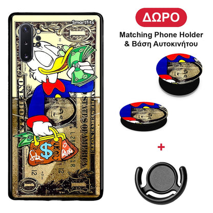 Duck Money - Samsung Galaxy Note 10+ θήκη + Δώρο Phone Holder & Βάση Αυτοκινήτου