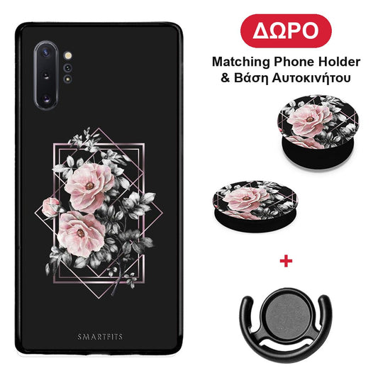 Flower Frame - Samsung Galaxy Note 10+ θήκη + Δώρο Phone Holder & Βάση Αυτοκινήτου