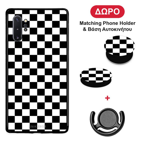 Geometric Squares - Samsung Galaxy Note 10+ θήκη + Δώρο Phone Holder & Βάση Αυτοκινήτου