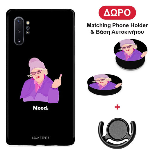 Grandma Mood Black - Samsung Galaxy Note 10+ θήκη + Δώρο Phone Holder & Βάση Αυτοκινήτου