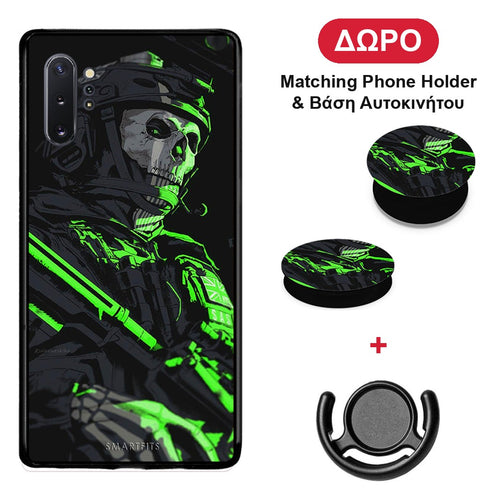 Green Soldier - Samsung Galaxy Note 10+ θήκη + Δώρο Phone Holder & Βάση Αυτοκινήτου