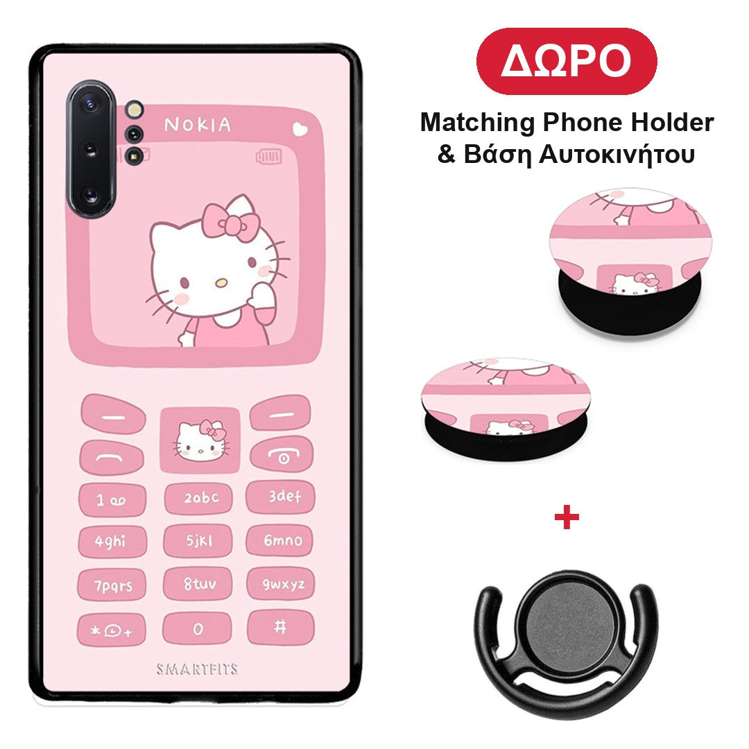 Hello Kitten - Samsung Galaxy Note 10+ θήκη + Δώρο Phone Holder & Βάση Αυτοκινήτου