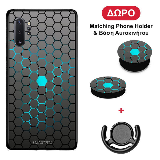 Geometric Hexagonal - Samsung Galaxy Note 10+ θήκη + Δώρο Phone Holder & Βάση Αυτοκινήτου